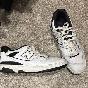 New Balance Men's 550 White and Black Sneakers